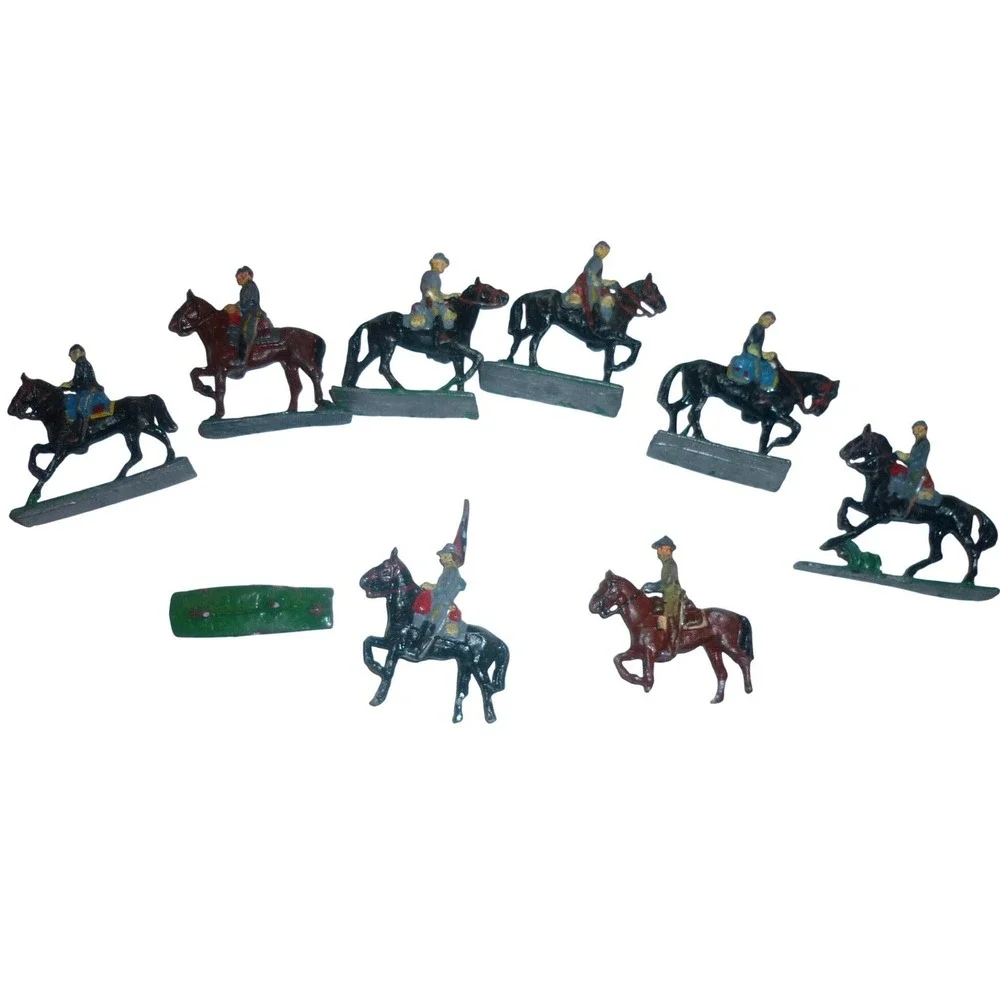 Vintage SAE Lead Cavalry Soldiers Lot 8pc Civil War Union Confederate Toy 2in